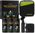 Golf Club Cleaning Kit with Golf Club Cleaner, Grip Cleaner, Club Polish, Brush,Towel and Portable Case, Golf Club