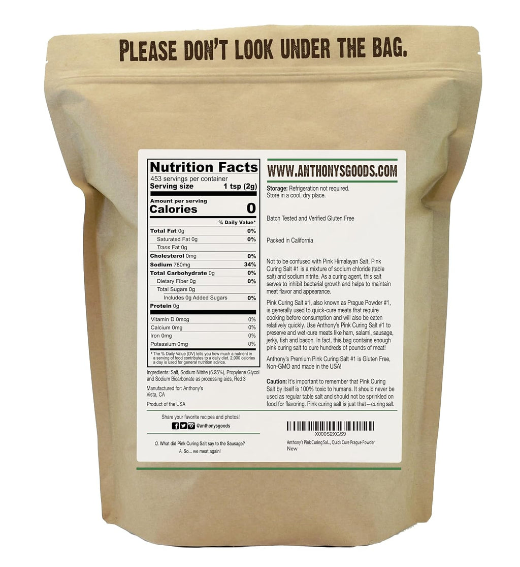 Pink Curing Salt No.1, 2 lb, Gluten Free, Prague Powder, Made in USA (Pack of 2)