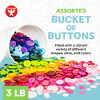 1,500 (Approx) Assorted Buttons for Crafts, Bulk 3 lb Container