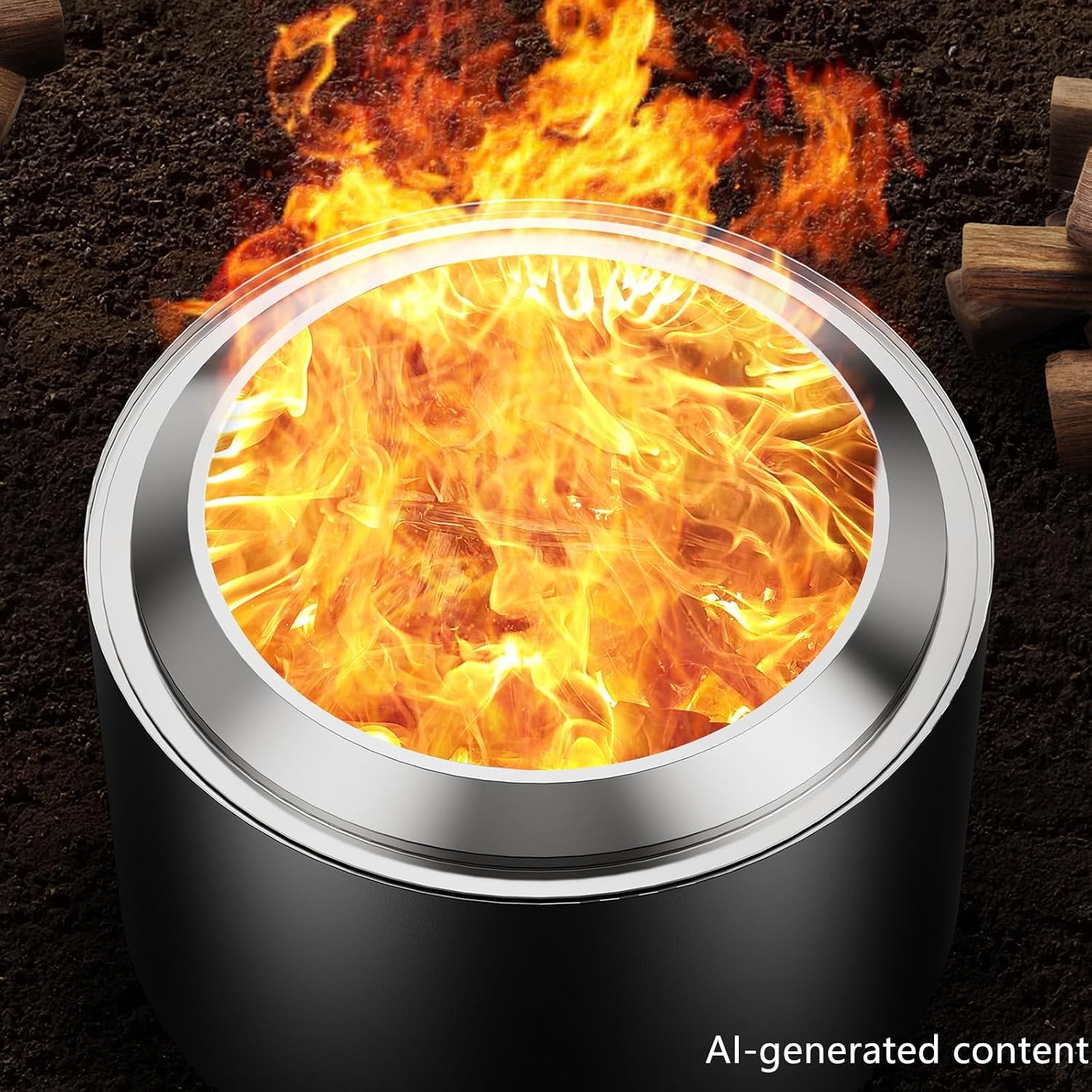 22 inch Smokeless Fire Pit with Waterproof Cover