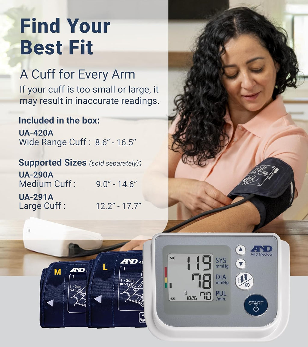 Blood Pressure Monitor for Home Use, UA-767F, Wide-Range Cuff (8.6-16.5"/22-42cm), 4 User, Easy to Use, Body Movement