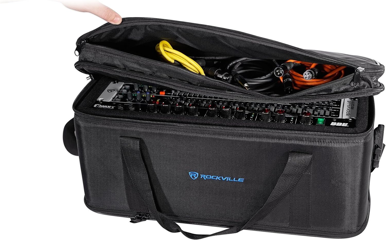 RRB30 3U Rack Bag Double-Sided Case, 12" Depth, Shoulder Strap | 800D Ballistic Nylon, Lockable Zippers, Removable