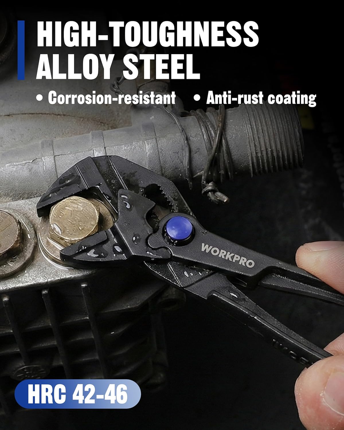 Mini Pliers Wrench, 4-Inch Smooth Jaw Plier, High-Toughness Alloy Steel Adjustable Wrench Pliers with Smooth Parallel