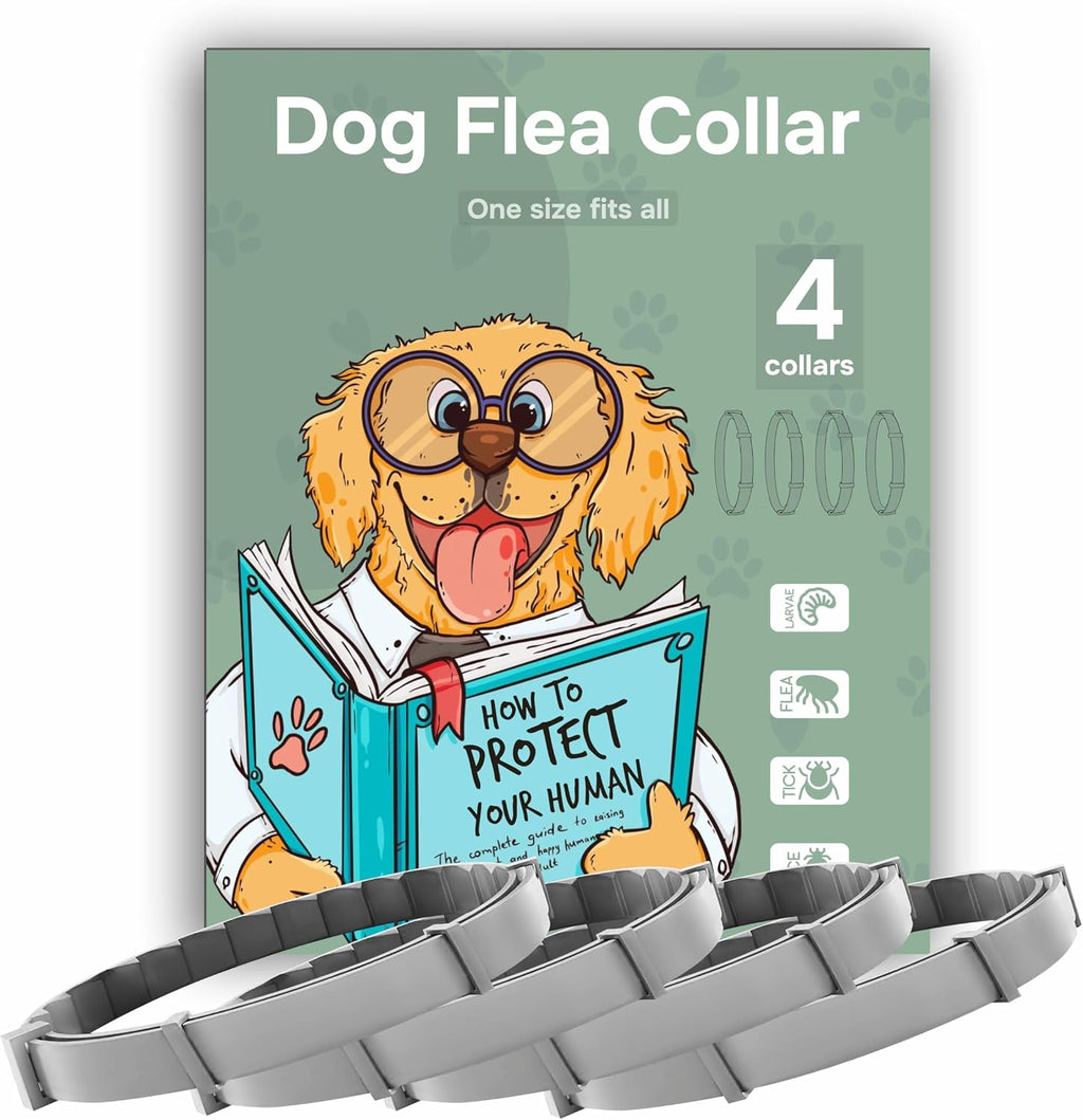 Flea and Tick Prevention for Dogs - Flea Collar - 4 Count - Adjustable