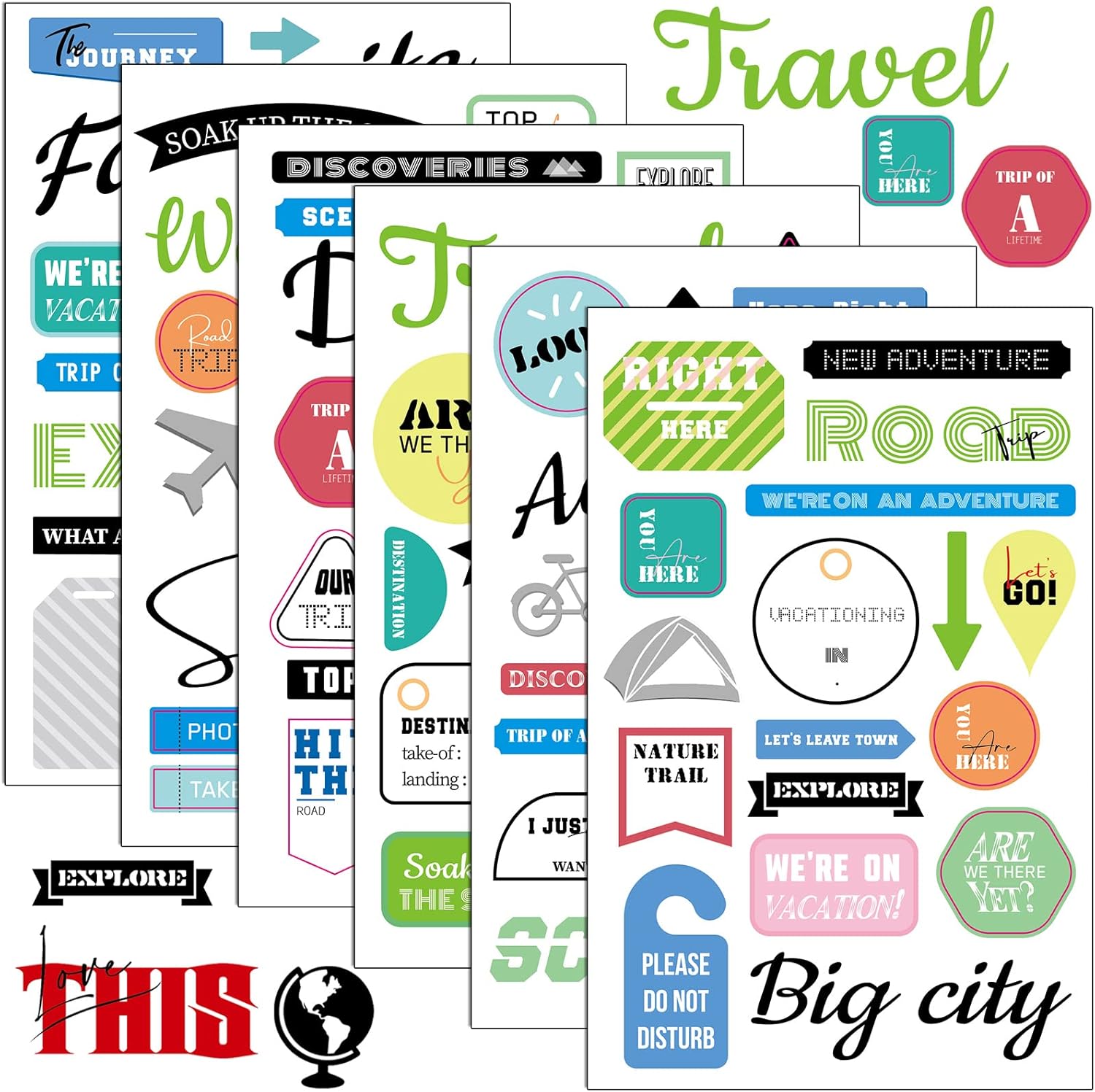 30 Sheet Scrapbooking Sticker Decals 500 Pieces Happy Family Friend Theme Waterproof Sticker Multi Style Vinyl