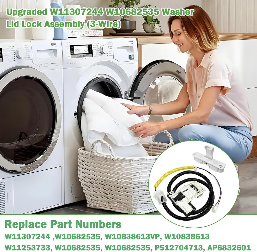 UpgradedW11307244 WTW5000DW3 Washing Machine Lid Lock Assembly Replacement