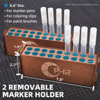 Paint Organizer Rack, Wooden Paint Holder with 48 Holes & 4 Drawers