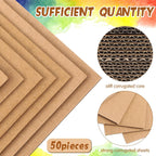 50 Pack Corrugated Cardboard Sheets, 3 mm Flat, 3.5 x 4.5 Inch, Brown