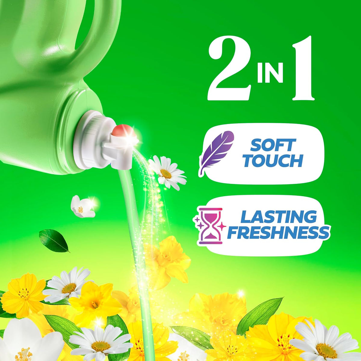 Liquid Laundry Fabric Softener, Laundry Conditioner, Long Lasting Scent, Softens, Freshness, Helps with Static &