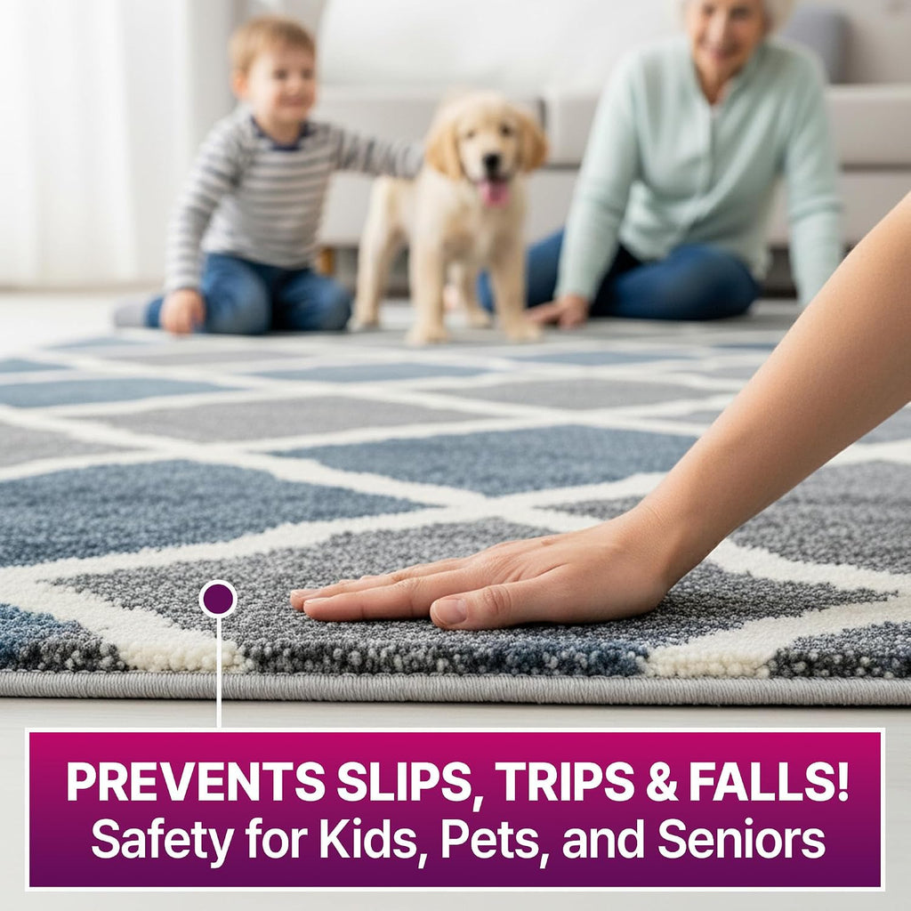 Stair Rug Grip Tape, Double Sided Non Slip Carpet Tape 20 Yards