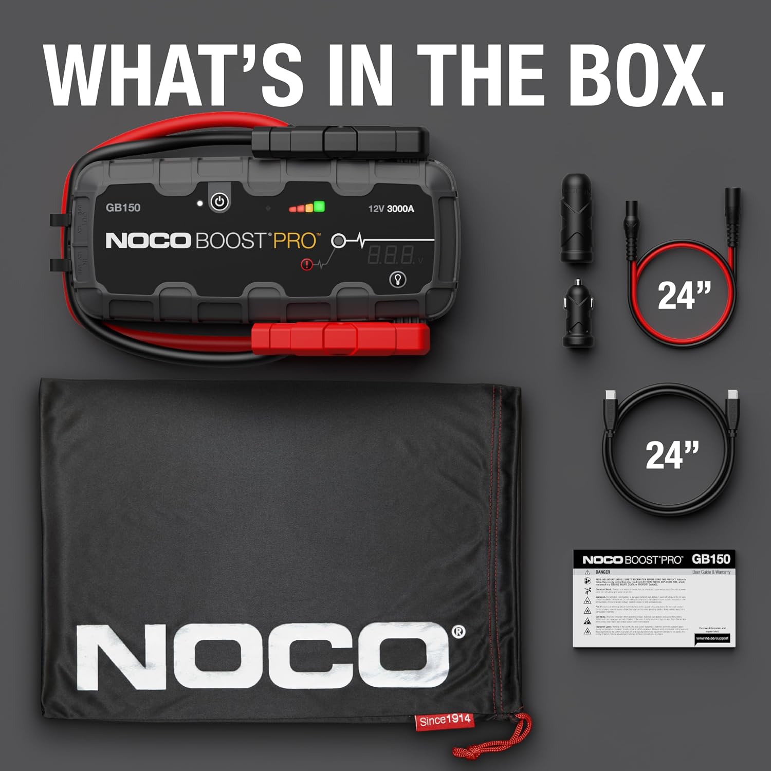 Boost GB150: 3000A UltraSafe Jump Starter – 12V Lithium Battery Booster Pack, Portable Jump Box, Power Bank & Jumper