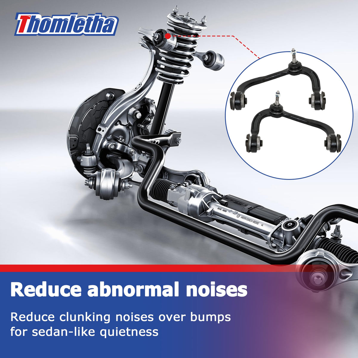Thomletha 4WD Front Upper Lower Control Arms Sway Bar Links Kit