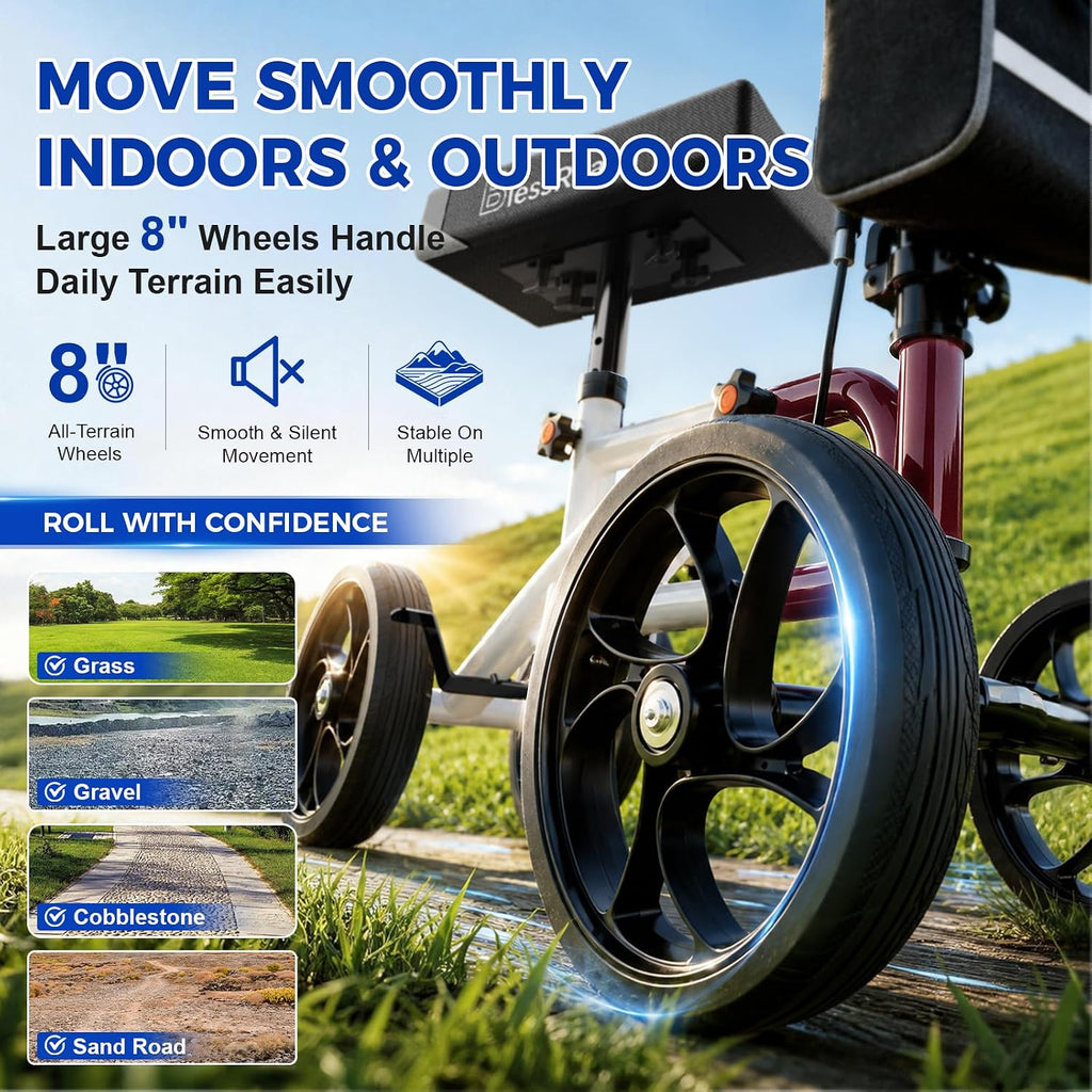 Lightweight Knee Scooter for Adults for Foot Injuries,Knee Pad