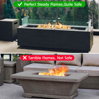 Fire Pit Table Glass Wind Guard, 54" x 12"