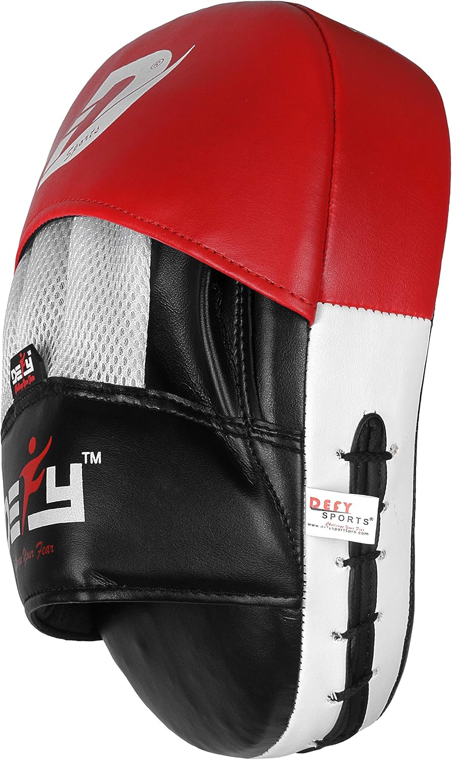 DEFY MMA Muay Thai Boxing Focus Mitts – Premium Leather Hook & Jab Punching Pads - Curved Focus Mitts for Strike &