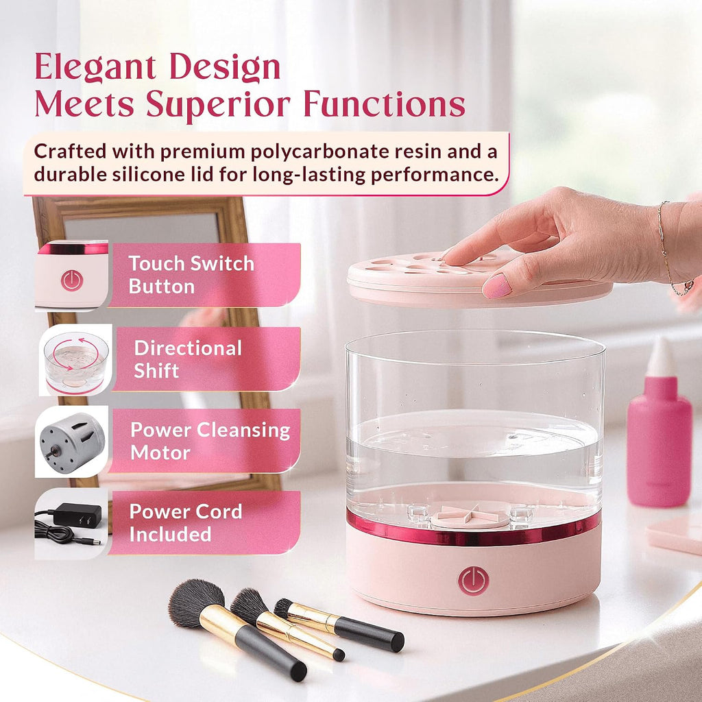 360° Makeup Brush Cleaner – Dual Spin Electric Makeup Brush Cleaning