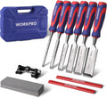 10-Piece Wood Chisel Set for Woodworking, Cr-V Bevel Edge Chisels (1/4", 1/2", 3/4", 1", 1-1/4", 1-1/2") with