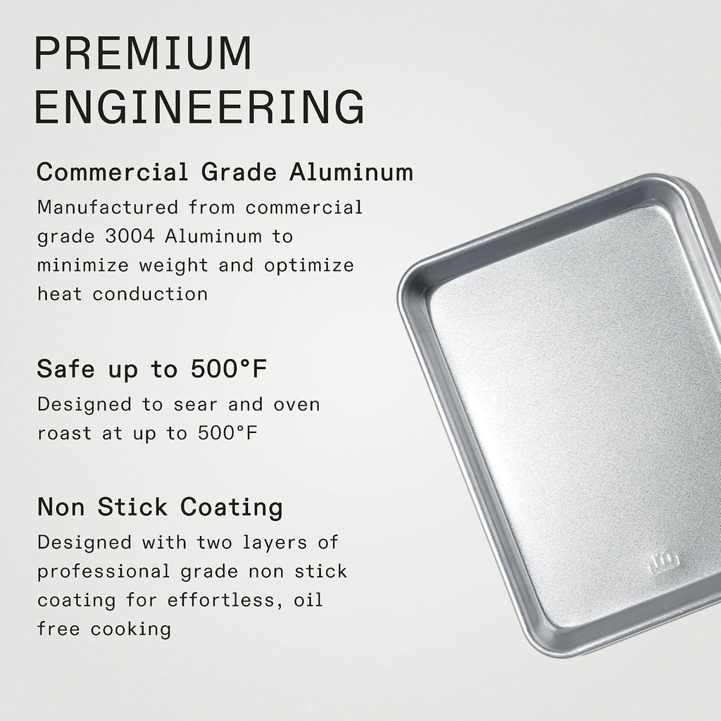 Cookware - Quarter Sheet Pan - Commercial Grade Aluminum - Professional Bakeware