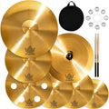 Cymbal Pack for Drum, 7 Pieces Drum Cymbals Set | 10"/14"Hihats/16"Crash/20"Ride/16"O-zone/18" China Cymbal with