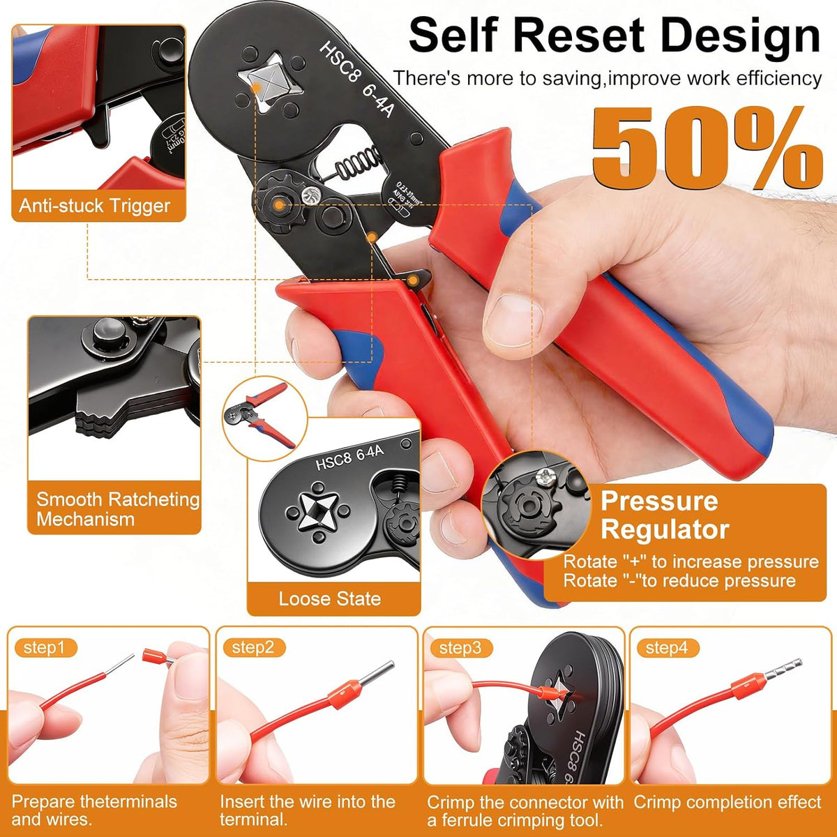 mankk 1500PCS Ferrule Crimping Tool Kit,Silver Plated Copper Crimp Terminal