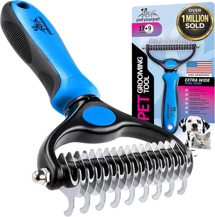 Deshedding Dog Brush For Shedding – Cat Brushes For Indoor Cats, Double-Sided Cat Brush Deshedding & Grooming Tool
