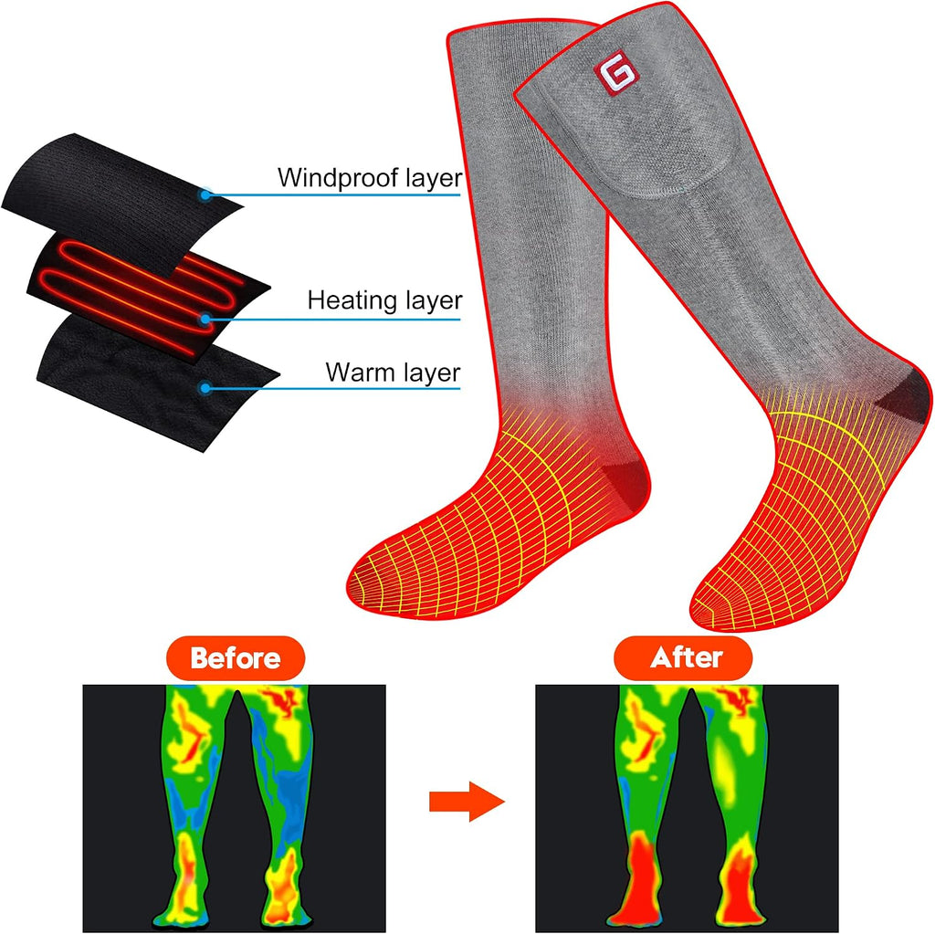 Heated Socks Women Thermal Insulated Socks for Arthritis, Winter Thick Warm Cotton Sox Heating Foot Warmer, Unisex &