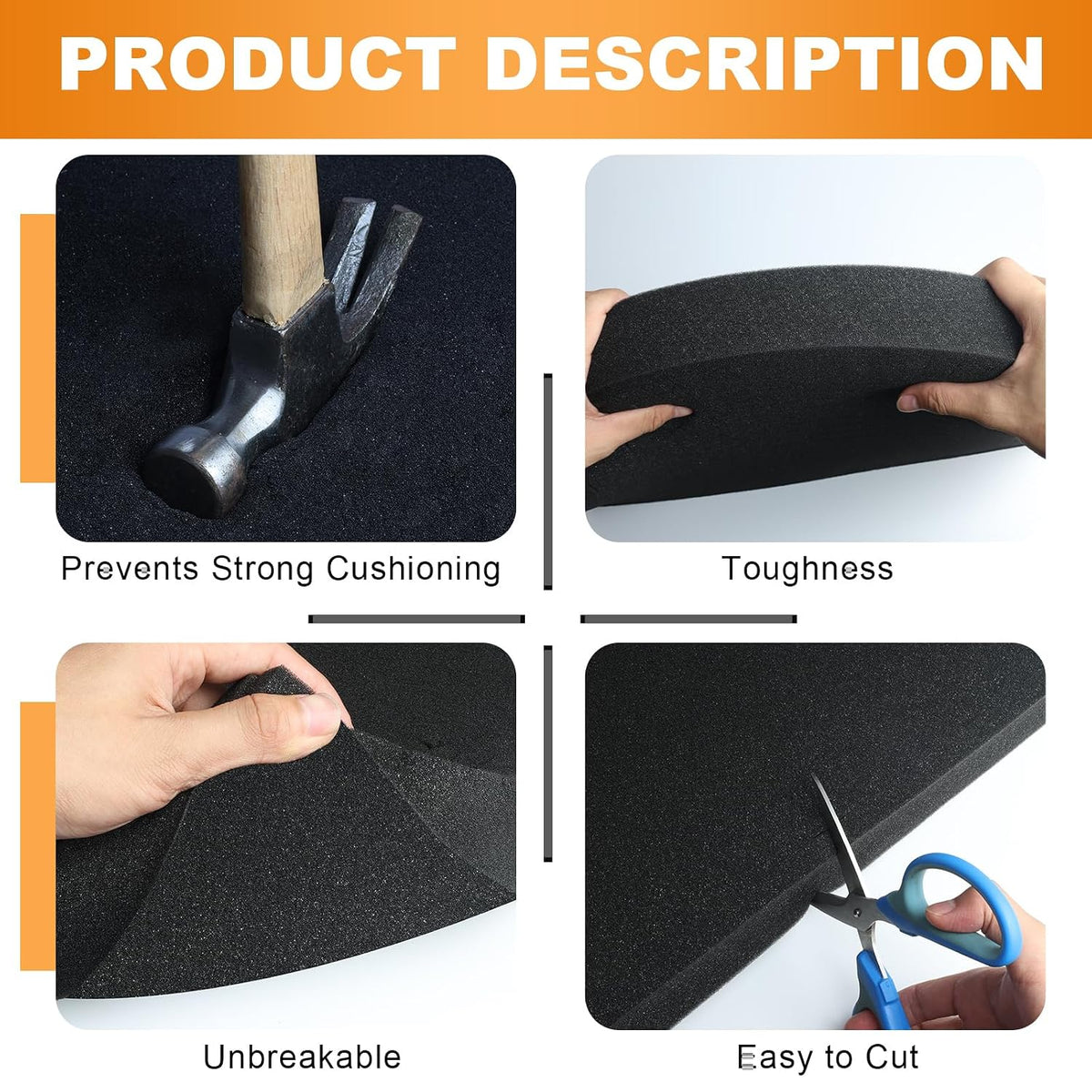 8 Pcs 16" x 12" x 1" Foam Inserts, Padding
