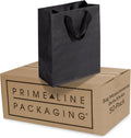 Small Black Gift Bags, 8x4x10 Retail Bags, 50 Pack