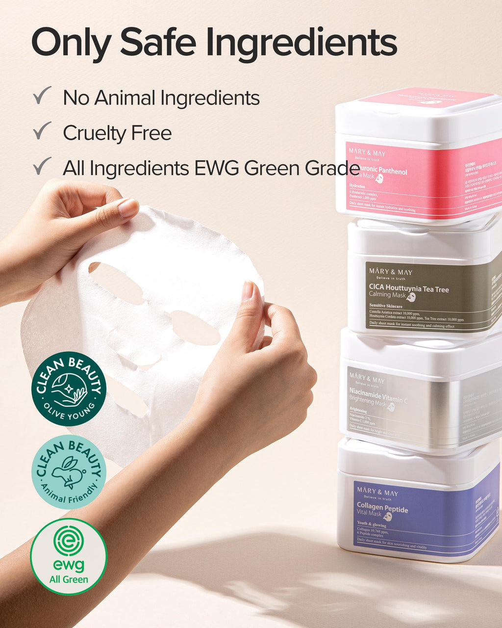 Collagen Peptide Daily Sheet Mask, 30 Sheets Pull-Out Case