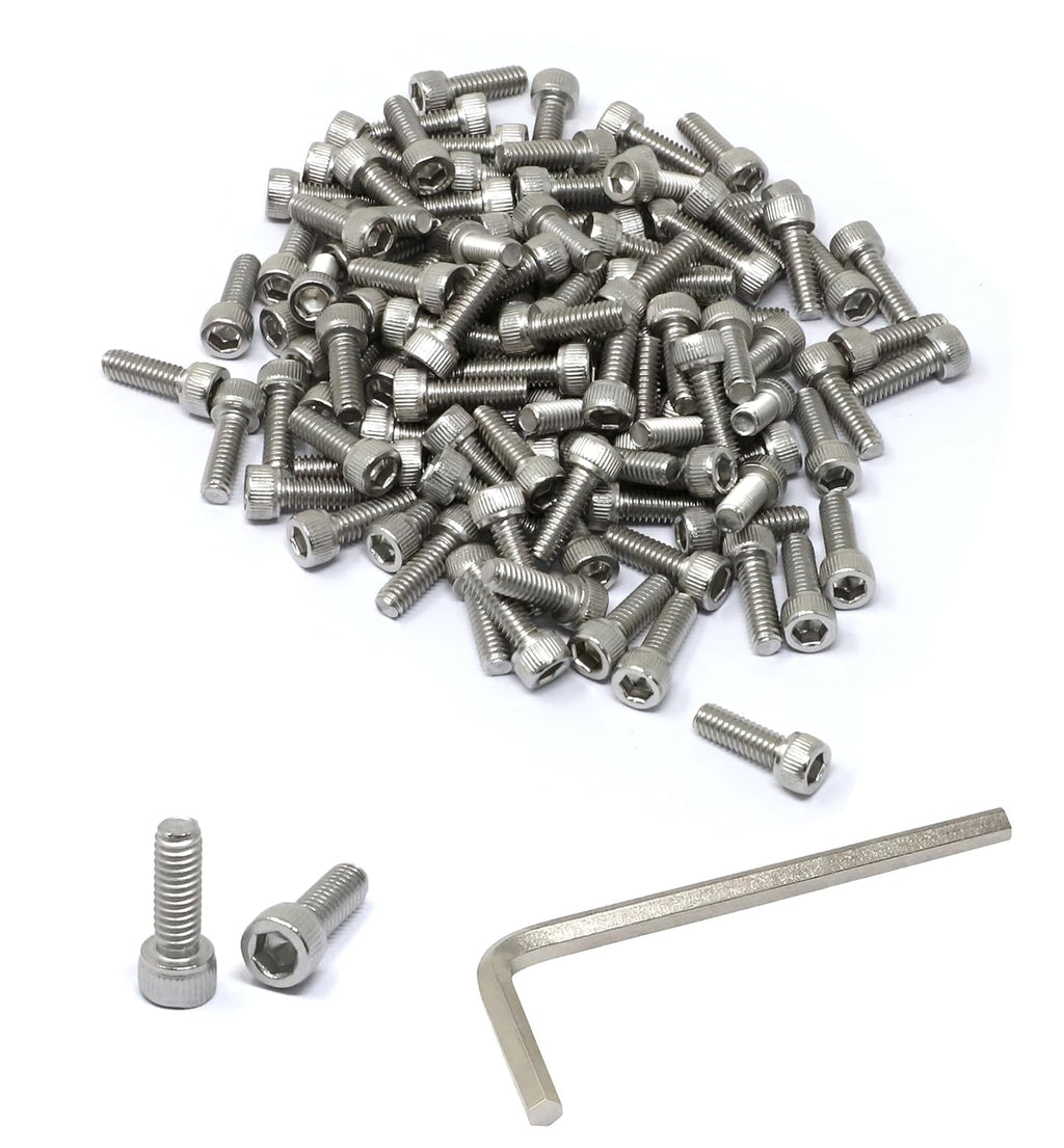 iexcell 100 Pcs #8-32 x 1/2" Stainless Steel 304 Hex Socket Head Cap Screws Bolts Kit