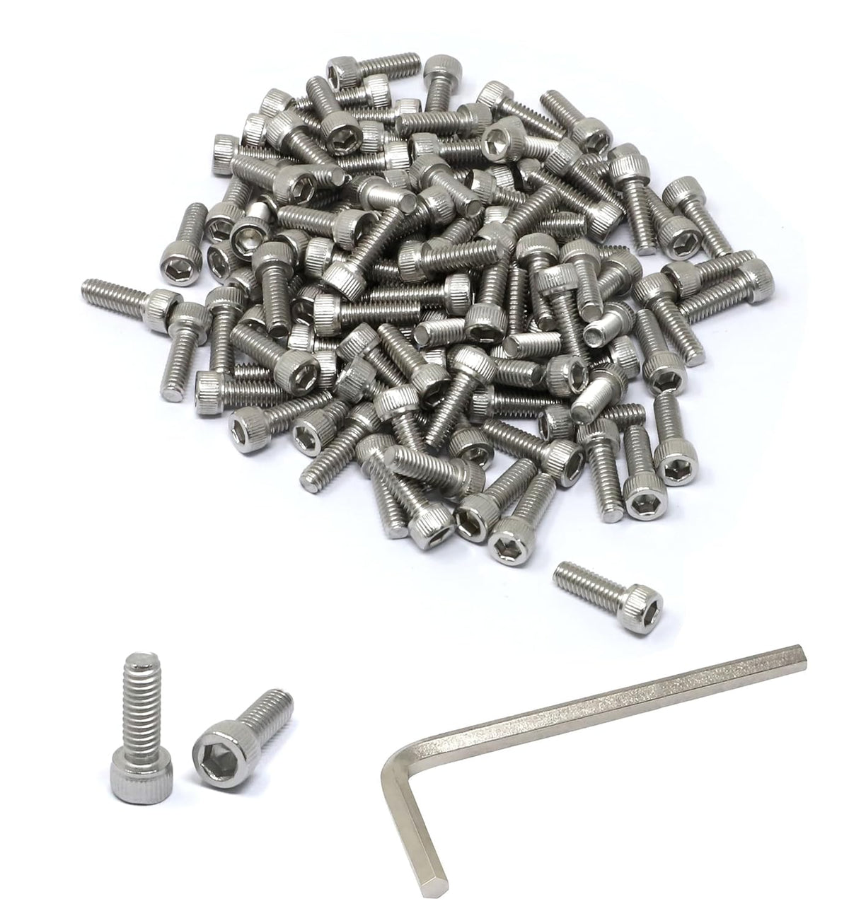 iexcell 100 Pcs #8-32 x 1/2" Stainless Steel 304 Hex Socket Head Cap Screws Bolts Kit
