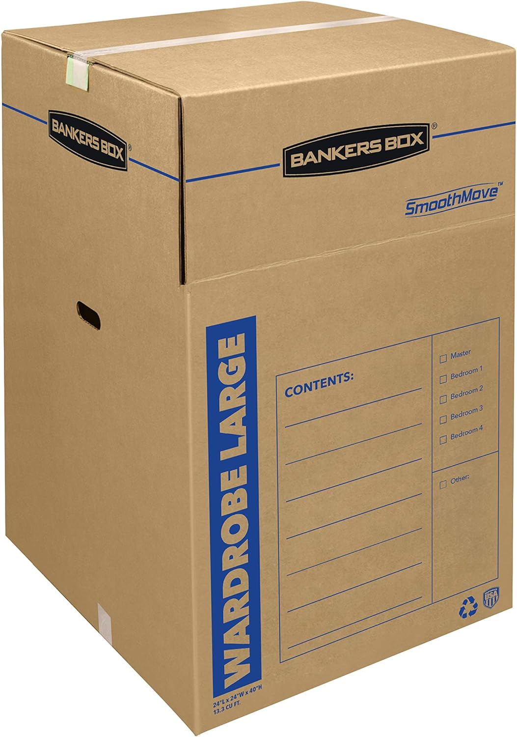 ‎Bankers Box 3-Pack Tall Wardrobe Moving Boxes, 24" x 24" x 40"