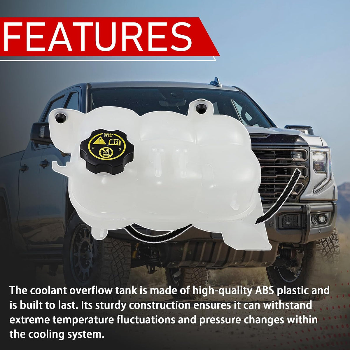 Coolant Reservoir Tank Compatible with 19-25 Chevy GMC Cadillac