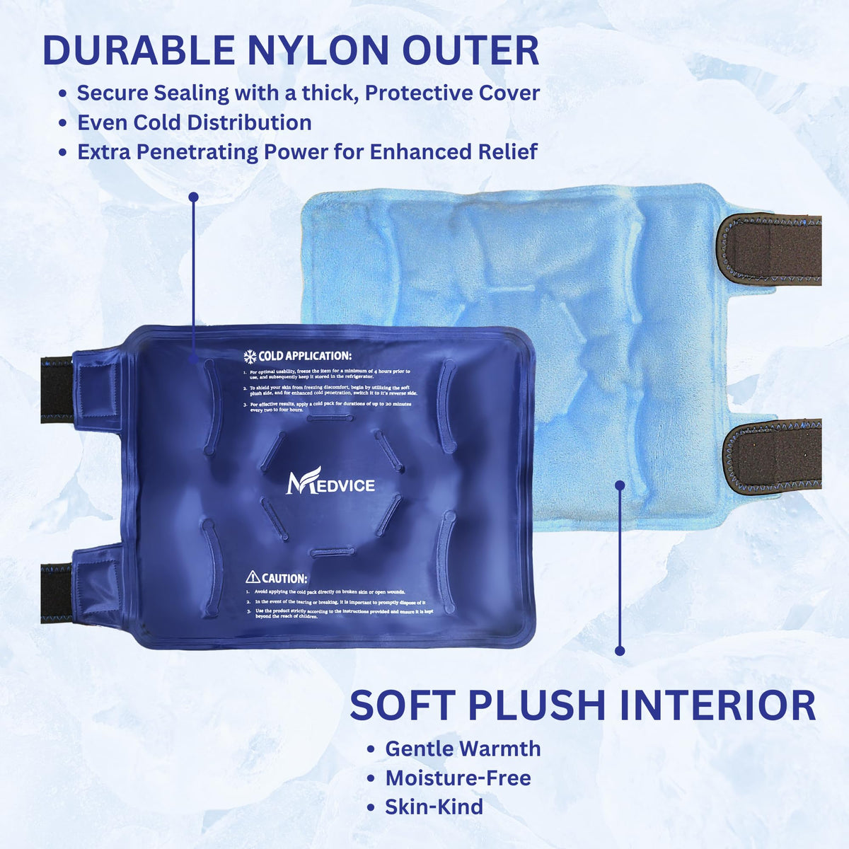 Knee Ice Pack Wrap with Cold Compression for Pain Relief, Swelling