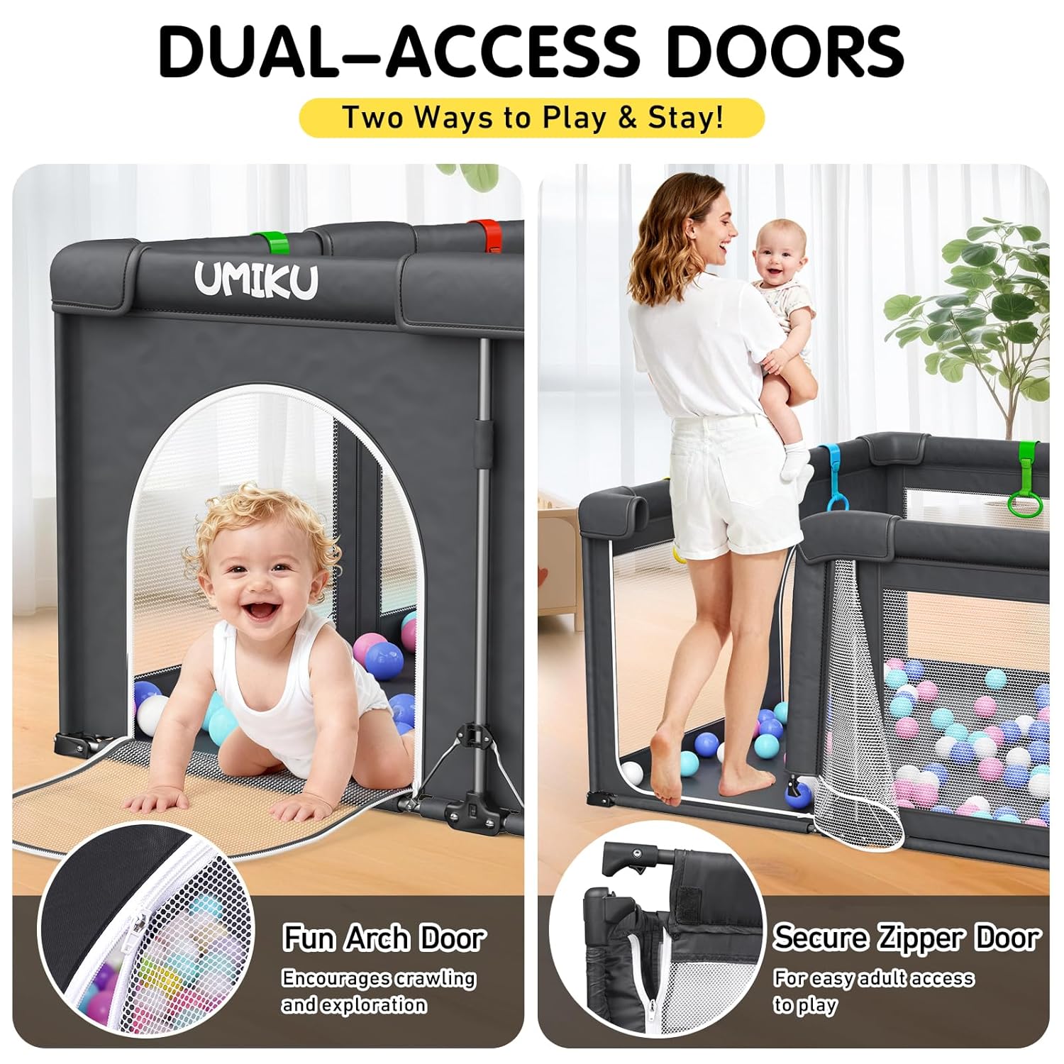 Baby Playpen Play Pen Foldable Playpen for Babies and Toddler 2 Entry 50X50 | Baby Play Pen Portable Playpen Play