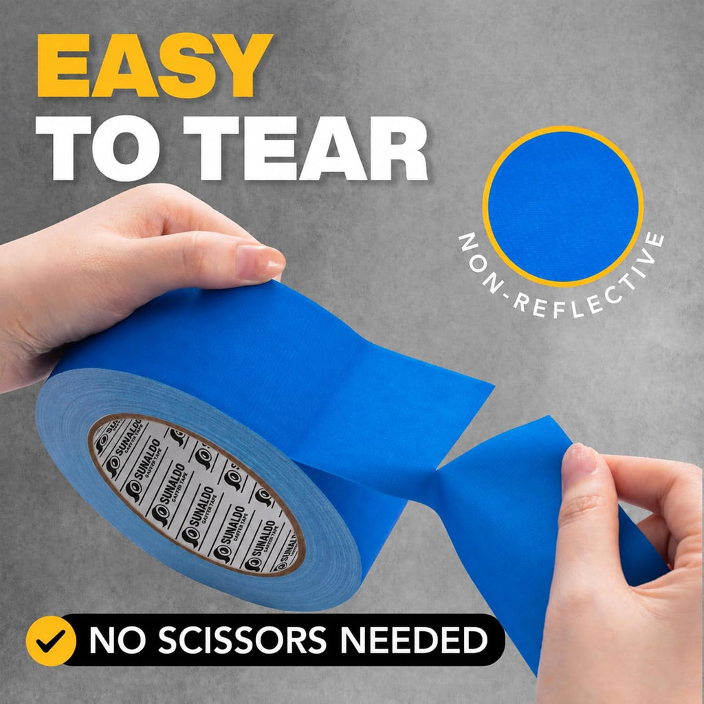 Gaffers Tape (2" x30 Yards) Heavy Duty, Easy Rip, No Residue | Blue