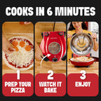 Crispy Crust Pizza Oven by Granitestone – 12 Inch Electric Pizza Oven Indoor Countertop Maker with Ceramic Stone