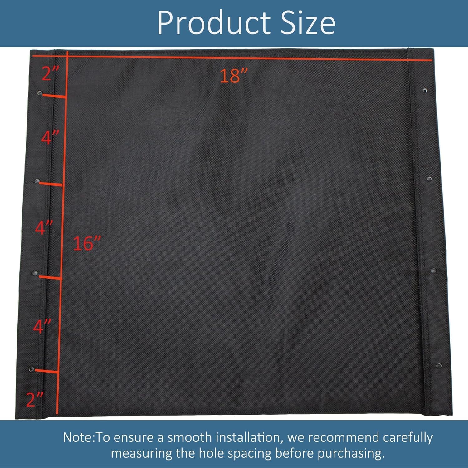 Wheelchair Replacement Seat Upholstery, 18 x 16 inches, Nylon, Universal Fit