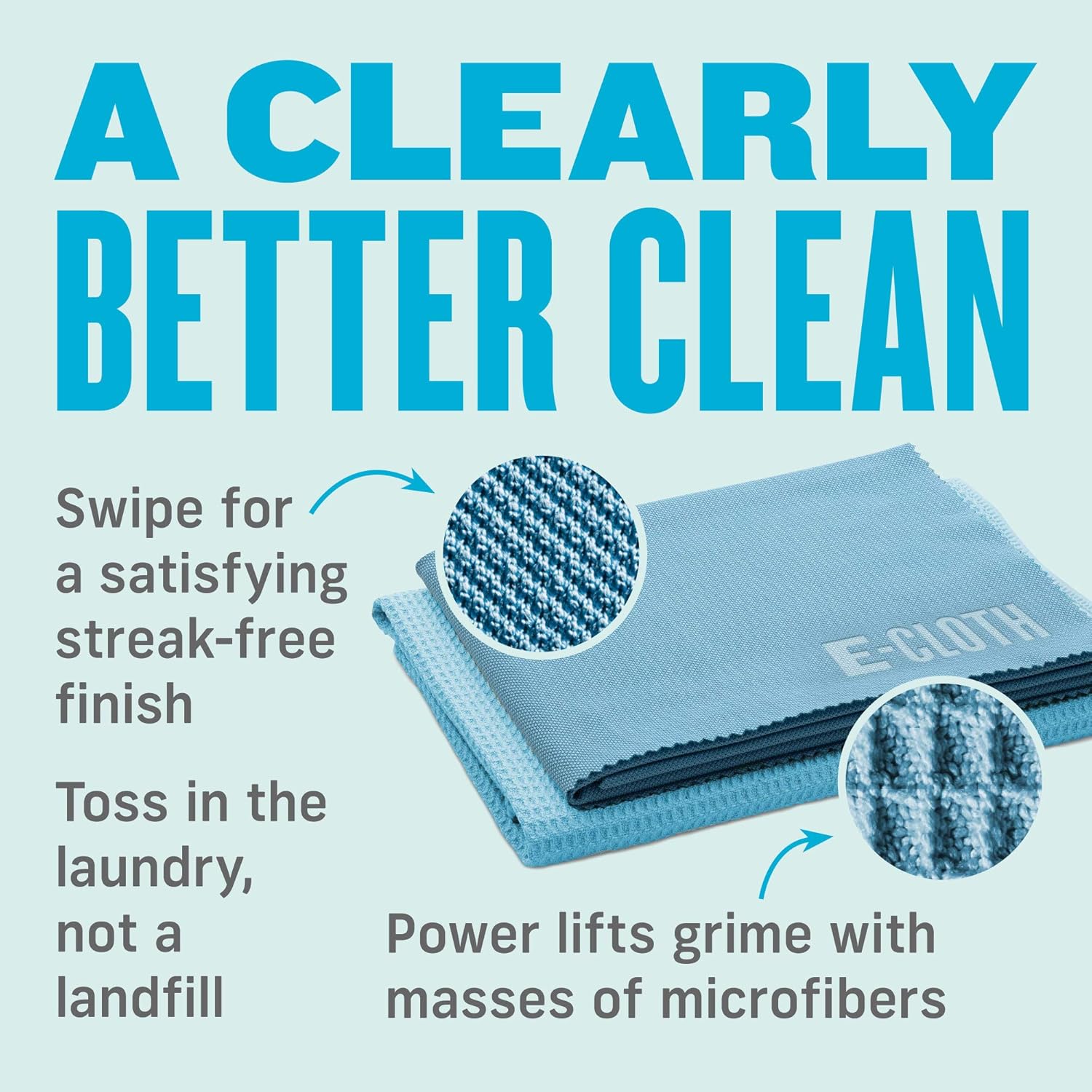 Window Cleaning Cloth - Eco Packaging - Glass Cleaning Cloth, Streak-Free Windows with Just Water, Microfiber Towel