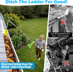 13FT Upgraded Gutter Cleaning Tools - Adjustable Long-Reach Rain Gutter Cleaning Brush, No Ladder Needed Removes Leaf