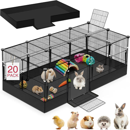 20 Panels Guinea Pig Cages, Small Animal Playpen with Liner