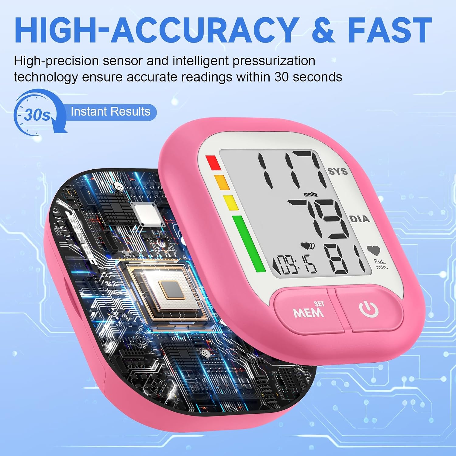 Blood Pressure Monitor FDA-Cleared Automatic BP Cuff for Home Use