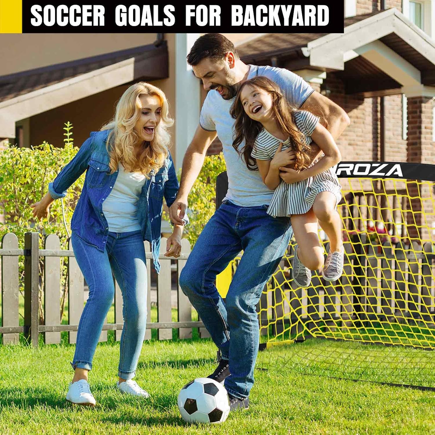 Soccer Goal, Kids Soccer Goals for Backyard Set, Pop Up Soccer Net | 2 Pack Portable Soccer Nets with Soccer Ball