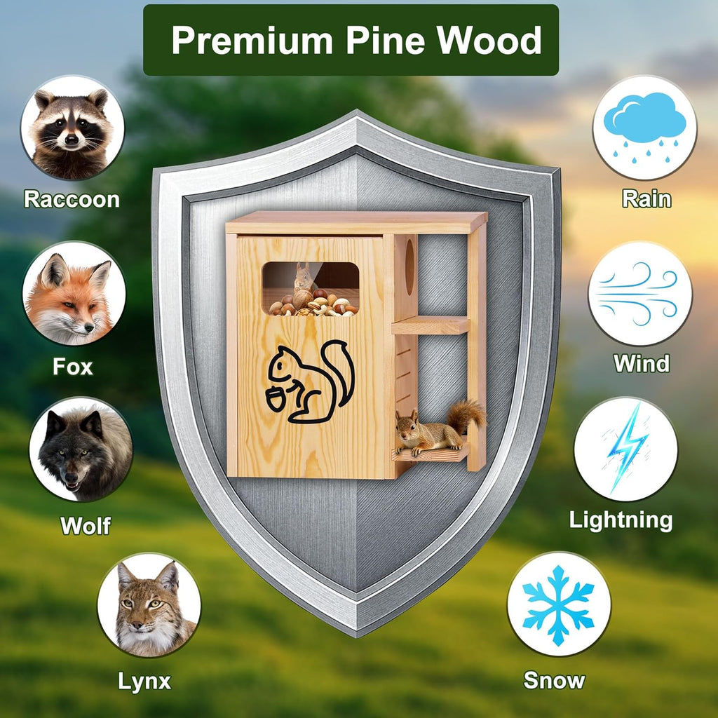 Extra Large Wooden Squirrel House for Outside