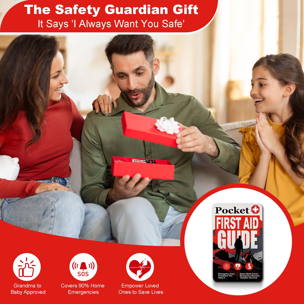 Tiny Pocket Survival & First Aid Guide for Emergency Preparedness,1 Pack