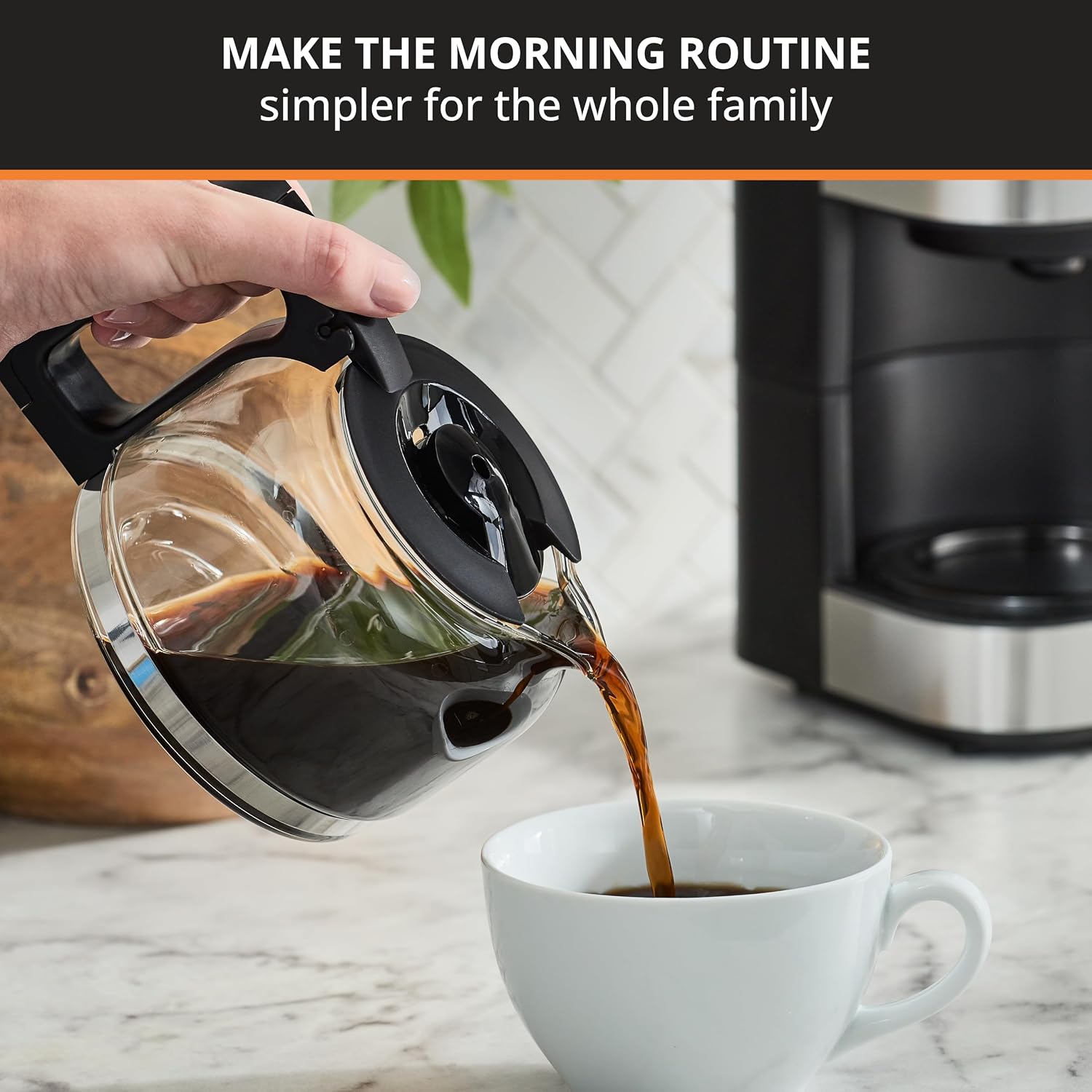 Simply Brew Compact 5 Cup Coffee Maker: Stainless Steel Design, Pause & Brew, Keep Warm, Reusable Filter, Drip-Free