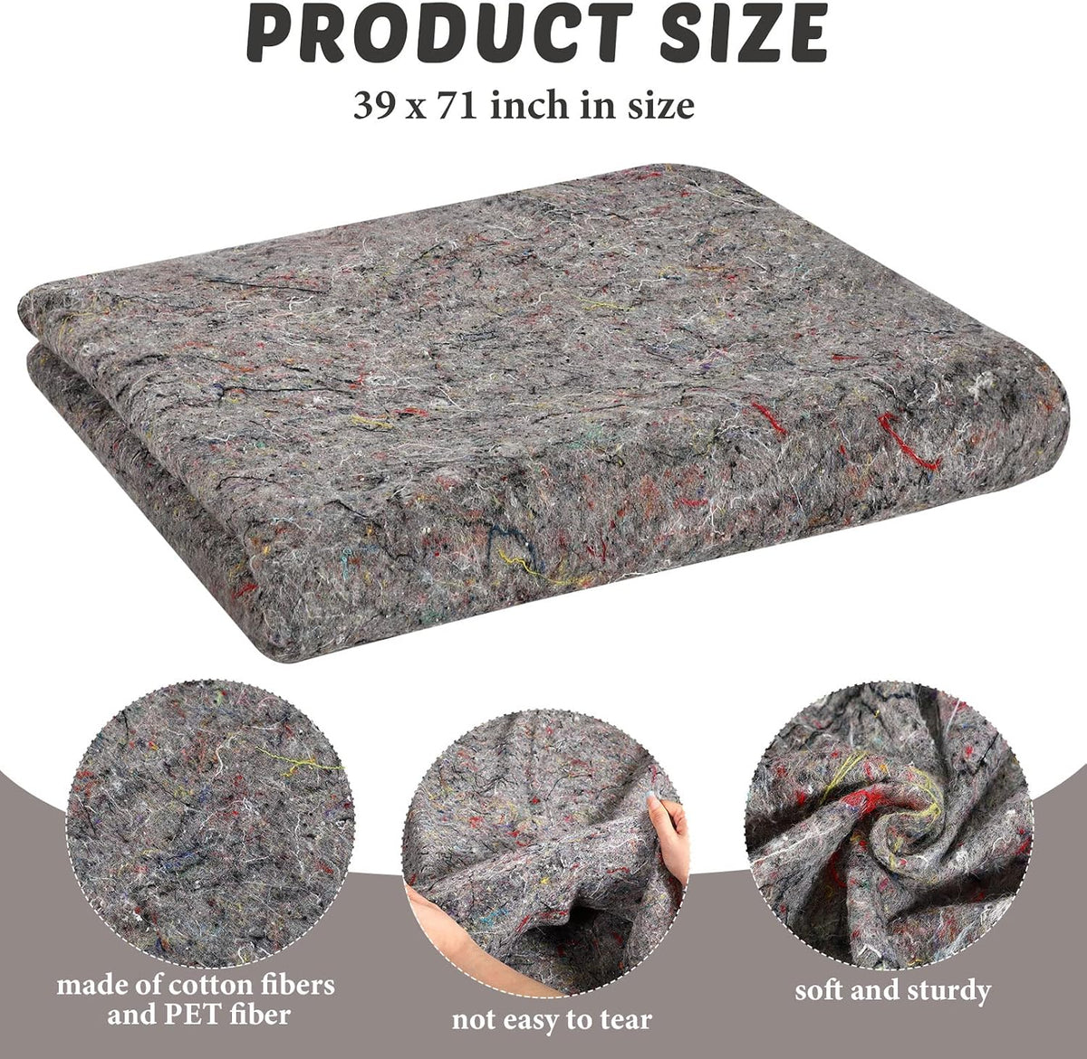 24 Pcs Moving Blankets Bulk, 39 x 71 Inch