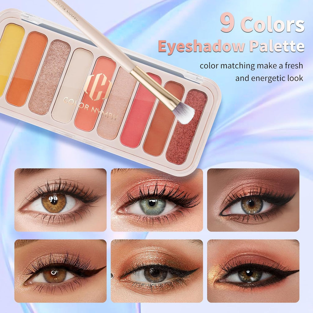 Makeup Kit For Girls, Women Make Up All In One Makeup Set For Starter With Sequin Bag, 9 Colors Eyeshadow Palette