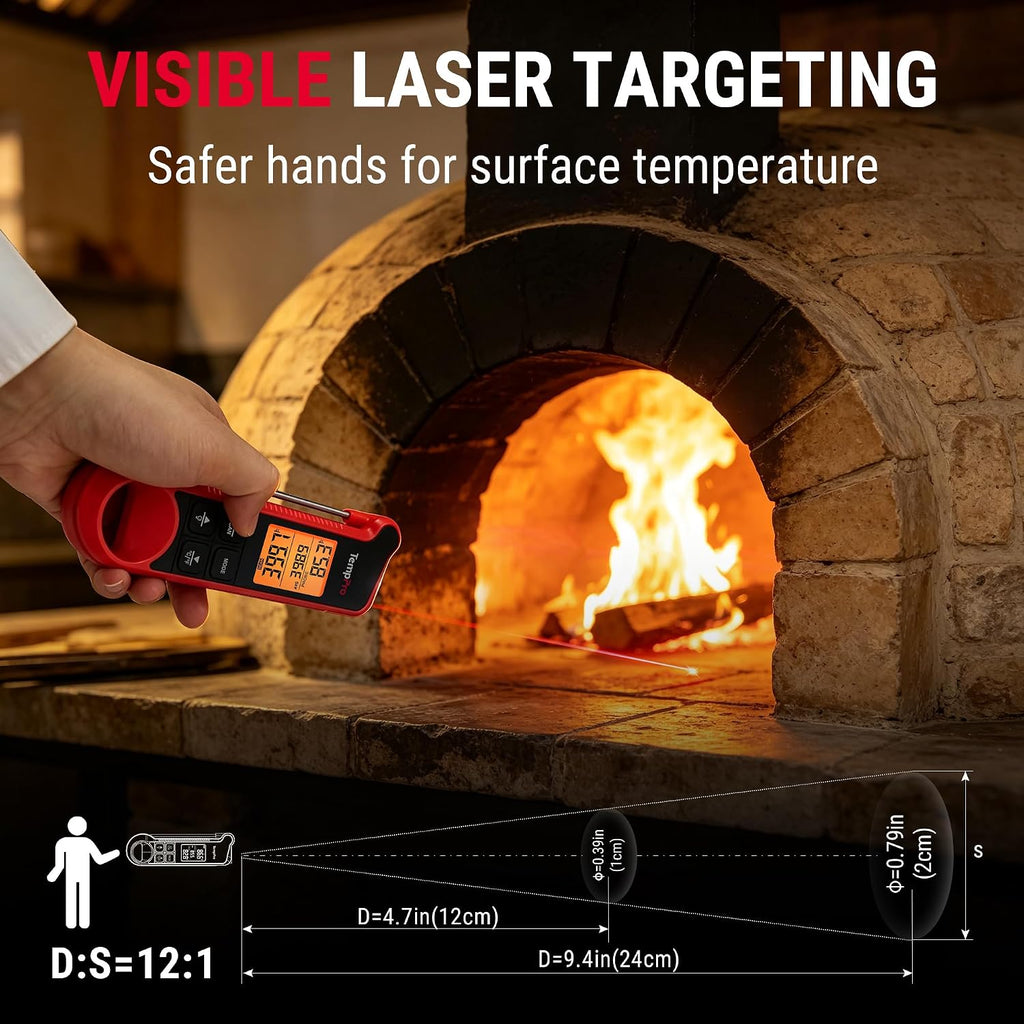 TempScan 2-in-1 Infrared Thermometer Gun with Meat Probe for Grill