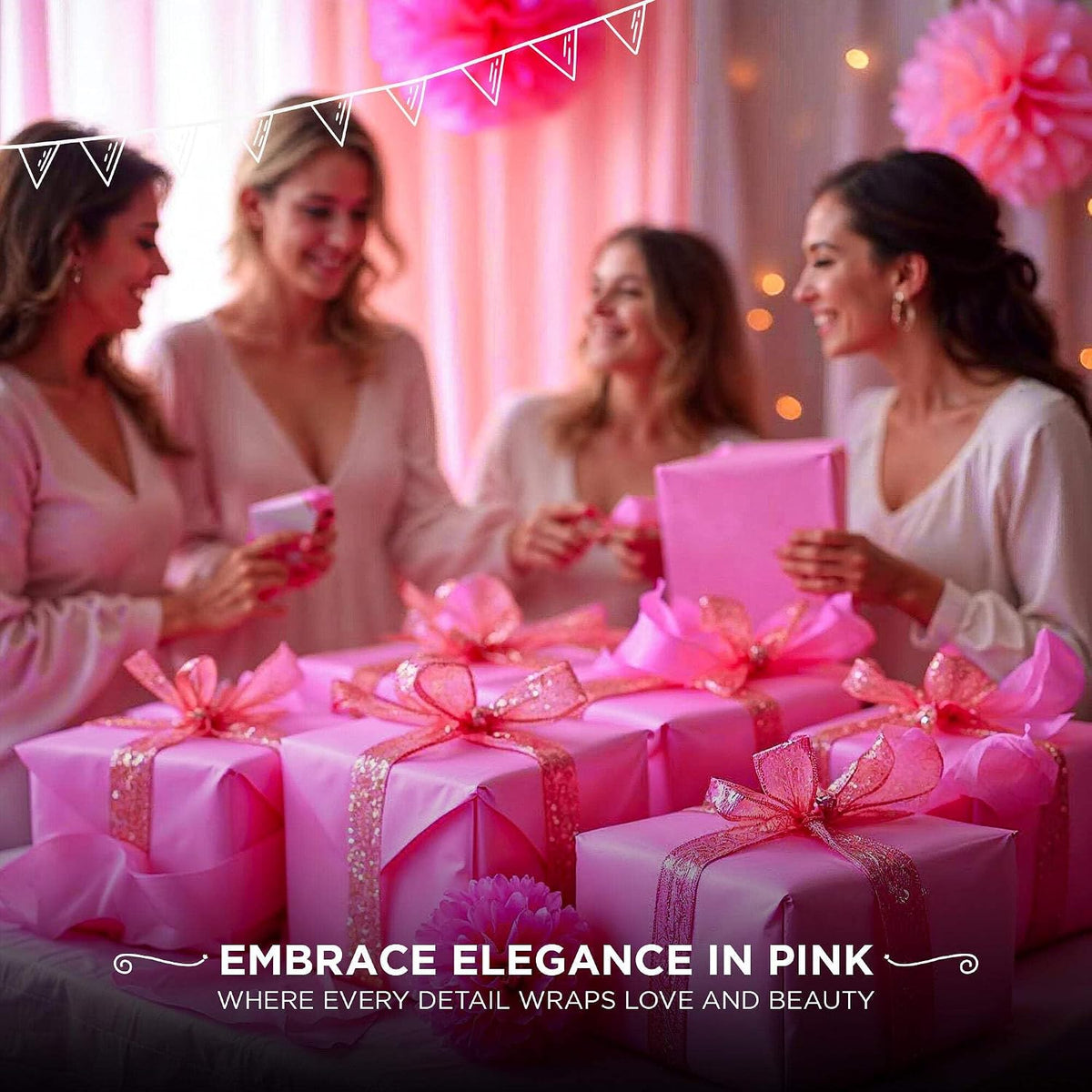 150 Sheets Pink Tissue Paper for Gift Bags Bulk 14"x20"